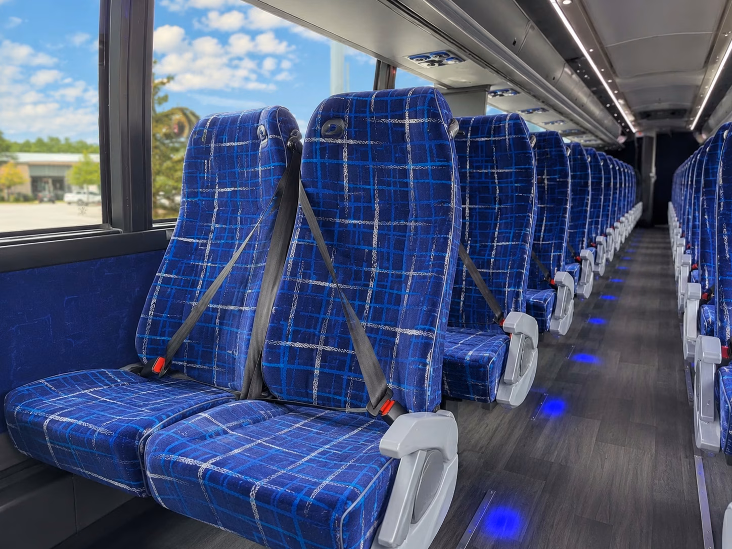 56 passenger charter bus inside