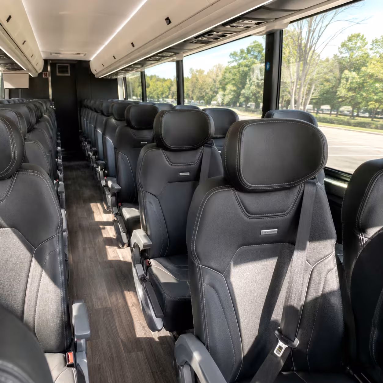 56 passenger charter bus interior